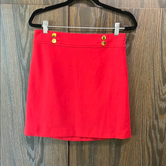 LOFT Dresses & Skirts - LOFT Outlet Red Skirt with Gold Button Accents, Excellent Condition, Size 4